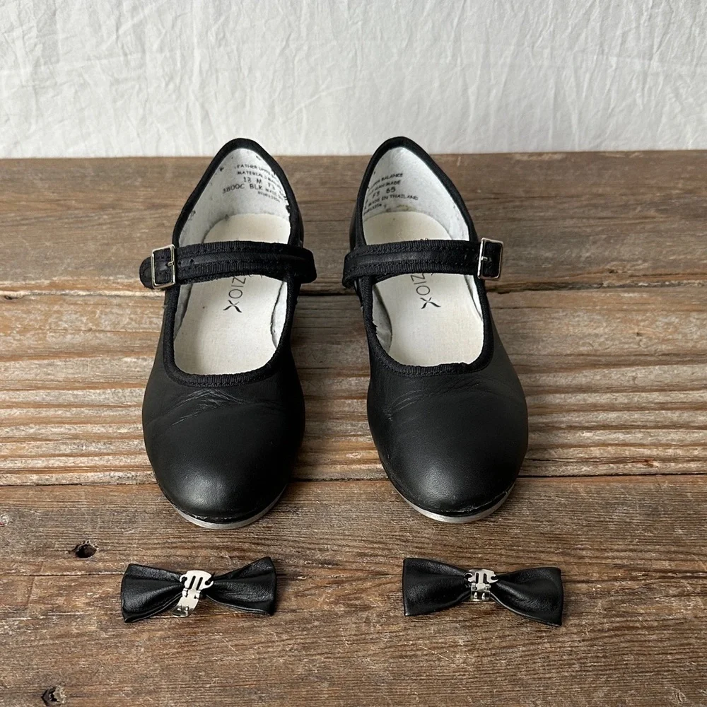 Capezio Black Kids Dress Shoes with Bow